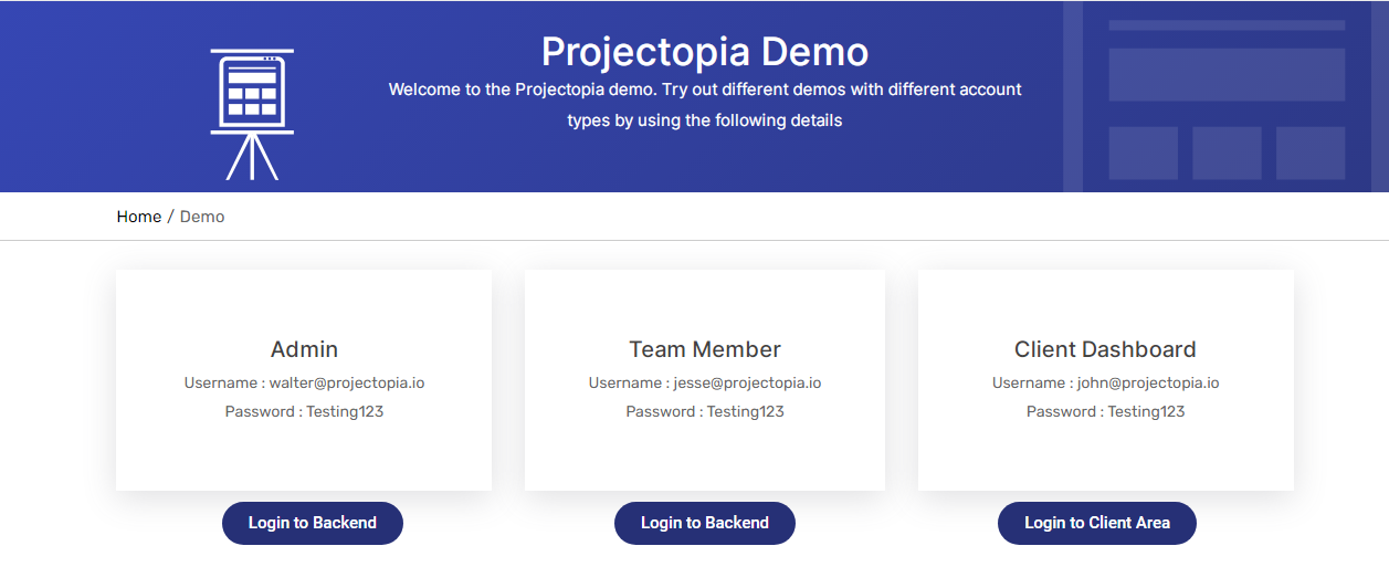 Demo - Projectopia