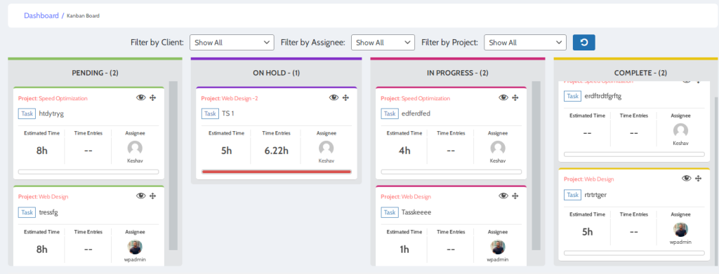 WordPress Kanban Project Mangement Plugin